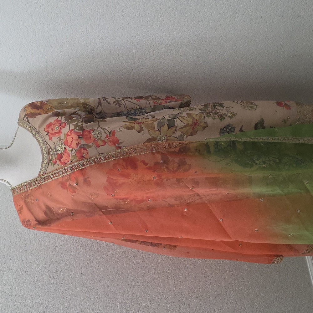 Beige and Peach Sharara